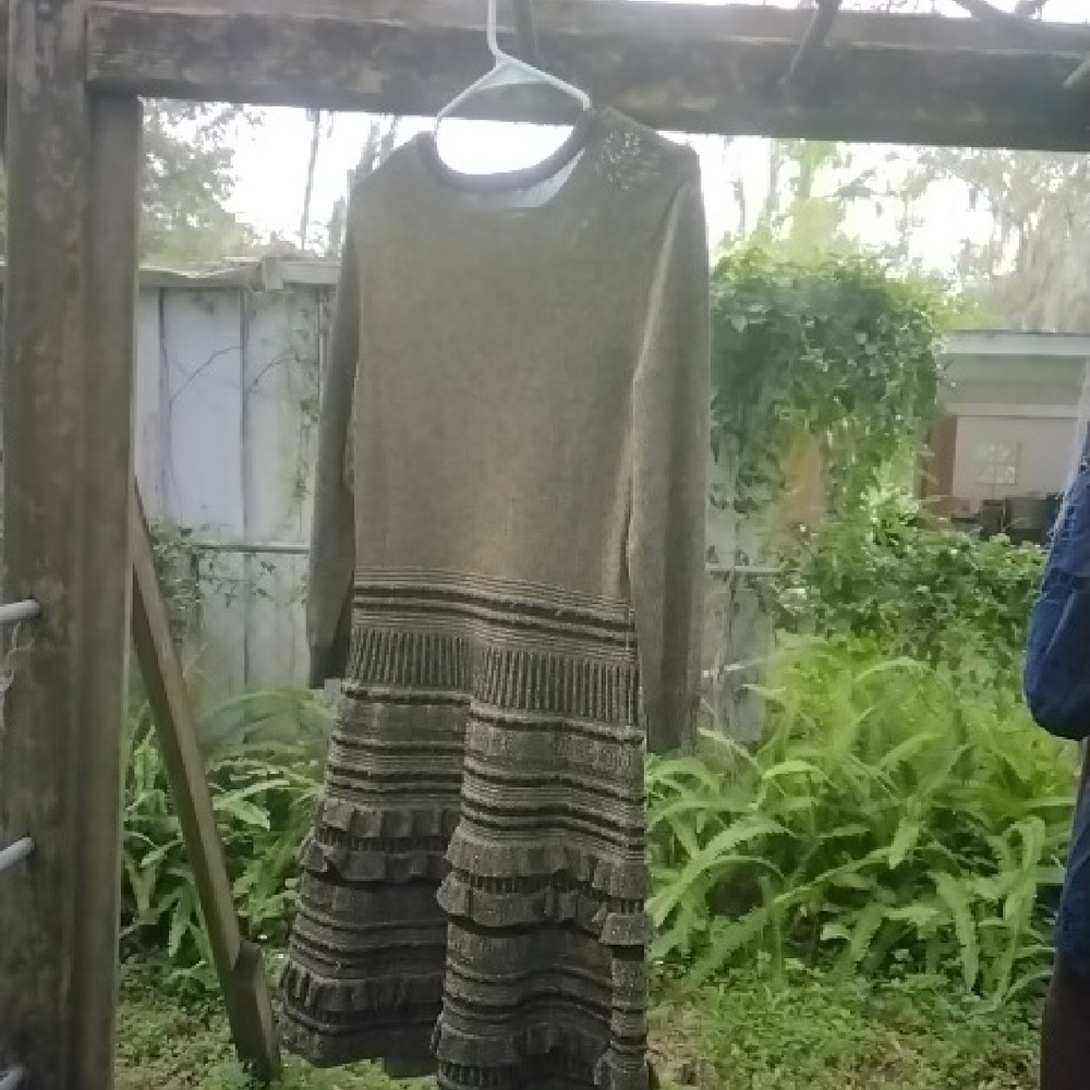 Tadashi Shoji Khaki Knit Mini Dress